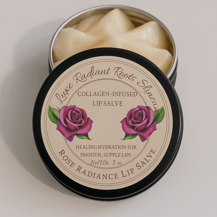 rose radiance lip salve – soothing rose hydration for lips | luxe radiant roots