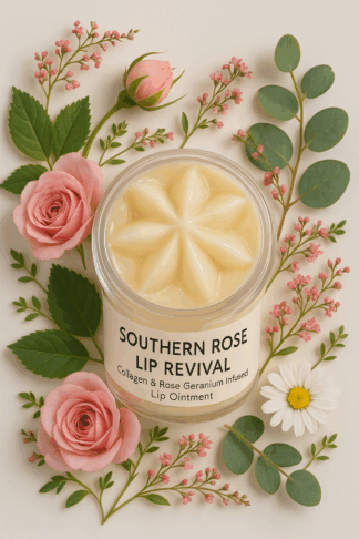 southern rose lip revival lip treatment ointment by luxe radiant roots skincare