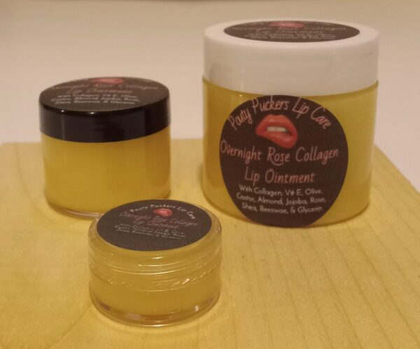 Southern Rose Lip Revival all natural lip ointment for dry cracked lips made with collagen beeswax and rose geranium oils