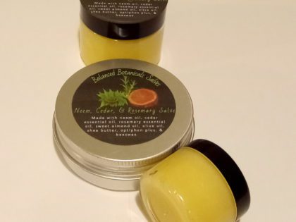 handmade skin salve, natural skin salve, neem oil salve, cedar essential oil balm, rosemary skin balm, skin healing salve, natural beeswax balm, preservative-free skin care, all-natural salve for dry skin, Southern Homemadeables