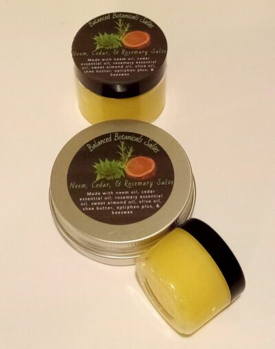 Neem & Nature Herbal Balm – Made with neem, rosemary, and cedar oils for natural skin relief and moisture.