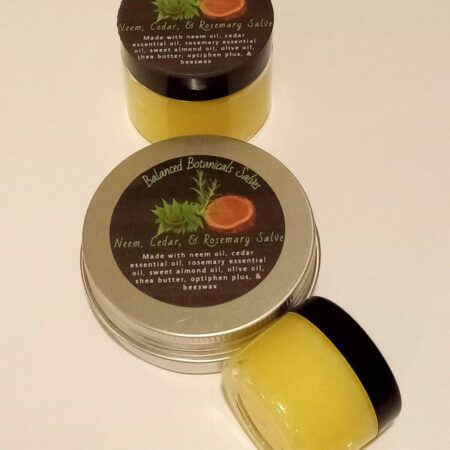 Neem & Nature Herbal Balm – Made with neem, rosemary, and cedar oils for natural skin relief and moisture.