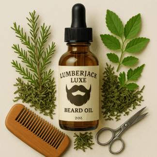 lumberjack luxe beard oil and grwoth serum by luxe radiant roots skincare