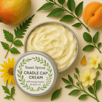 sweet sprout cradle cap cream with neem oil by luxe radiant roots skincare