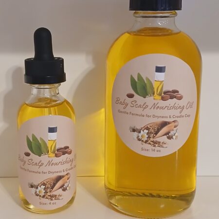 Baby Scalp Nourishing Oil – Gentle Formula for Dryness and Cradle Cap in a Glass Bottle