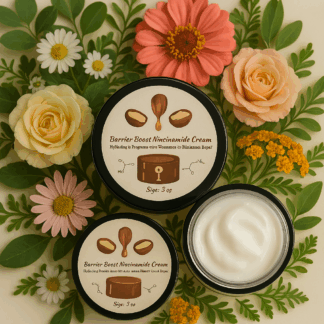 barrier boost niacinamide cream for facial skin by luxe radiant roots skincare