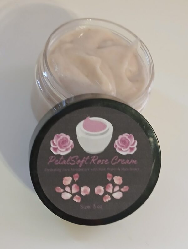 PetalSoft Rose Cream - All-Natural Hydrating Face Moisturizer with Rose Water & Shea Butter