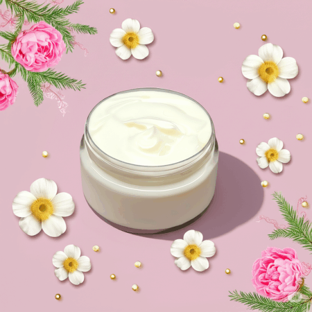 A jar of Southern Silk Body Butter a whipped all natural moisturizer made with shea butter and nourishing oils for silky smooth skin