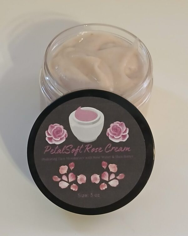 PetalSoft Rose Cream - All-Natural Hydrating Face Moisturizer with Rose Water & Shea Butter