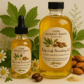 baby scalp nourishing oil for cradle cap and dry scalp by luxe radiant roots skincare