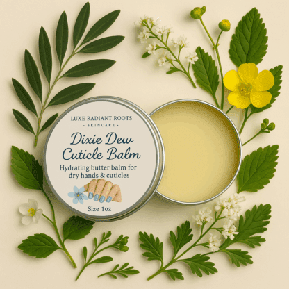 dixie dew cuticle balm for dry hands nails and cuticles by luxe radiant roots skincare