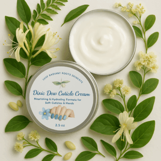 dixie dew cuticle cream for dry hands and cuticles by luxe radiant roots skincare