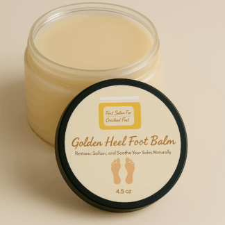 golden heel foot balm for dry cracked feet and heels by luxe radiant roots skincare