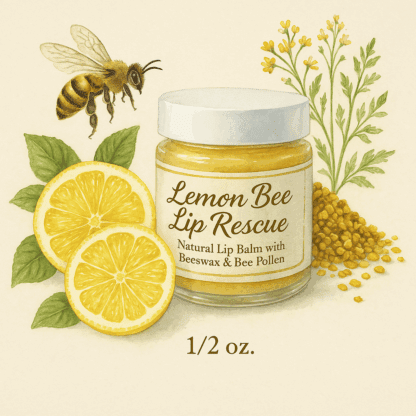 lemon bee lip rescue and dry lip treatment balm by luxe radiant roots skincare