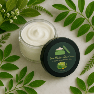 luxe matcha glow cream and green tea face moisturizer by luxe radiant roots skincare
