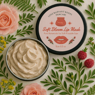 soft bloom lip mask for overnight moisture and repair for dry lips by luxe radiant roots skincare