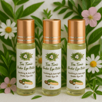 tea tonic under eye oil roller by luxe radiant roots skincare
