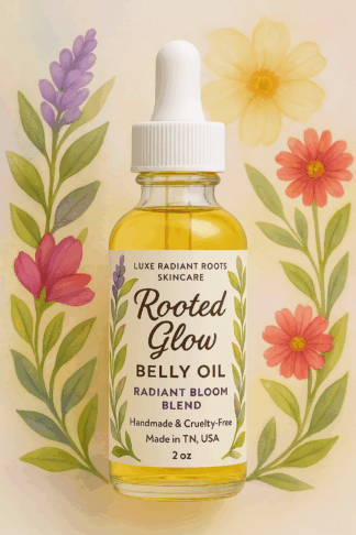 radiant bloom blend of rooted glow belly oil