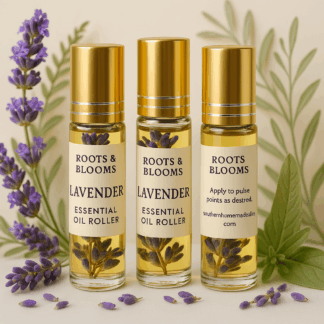 roots blooms lavender blend essential oil roller by luxe radiant roots skincare