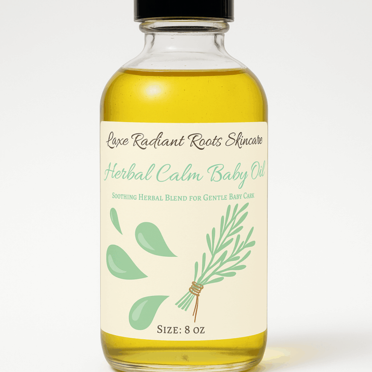 herbal calm baby oil luxe radiant roots skincare