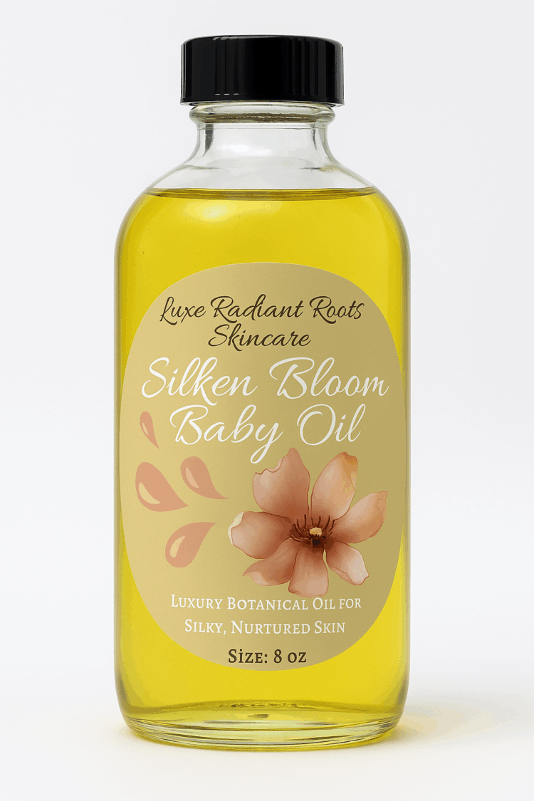 silken bloom baby oil luxe radiant roots skincare